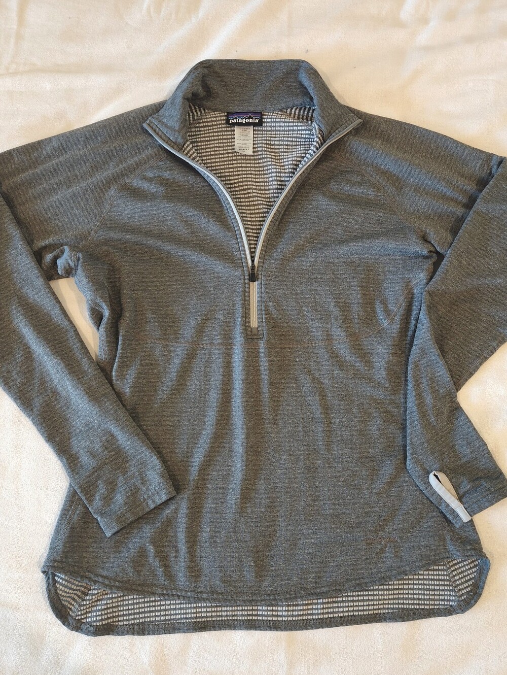 Patagonia Capilene Thermal Quarter Zip Baselayer Size XL Gray Polartec Lined